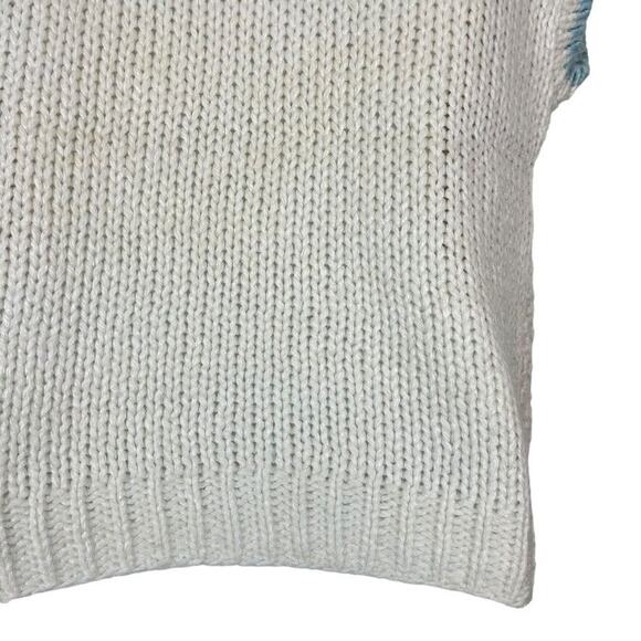 Exclusive Imports Hand Knit Womens Vintage Pink Blue Chunky Cable Knit Sweater S - Picture 11 of 16